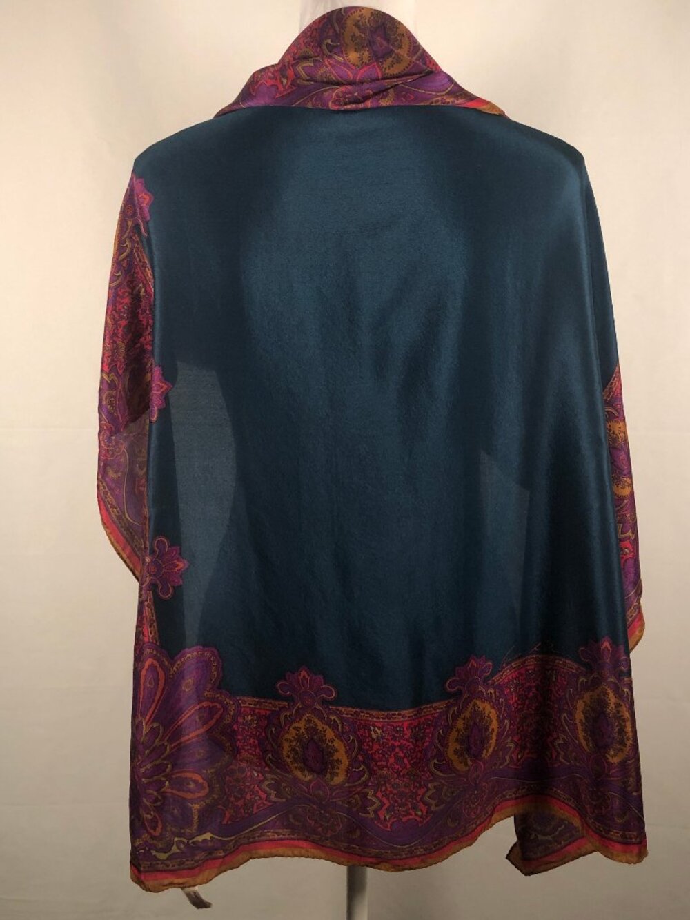 Vintage Anne Klein for Vera Companies Jewel Tone Silk Blend Scarf - Picture 5 of 14